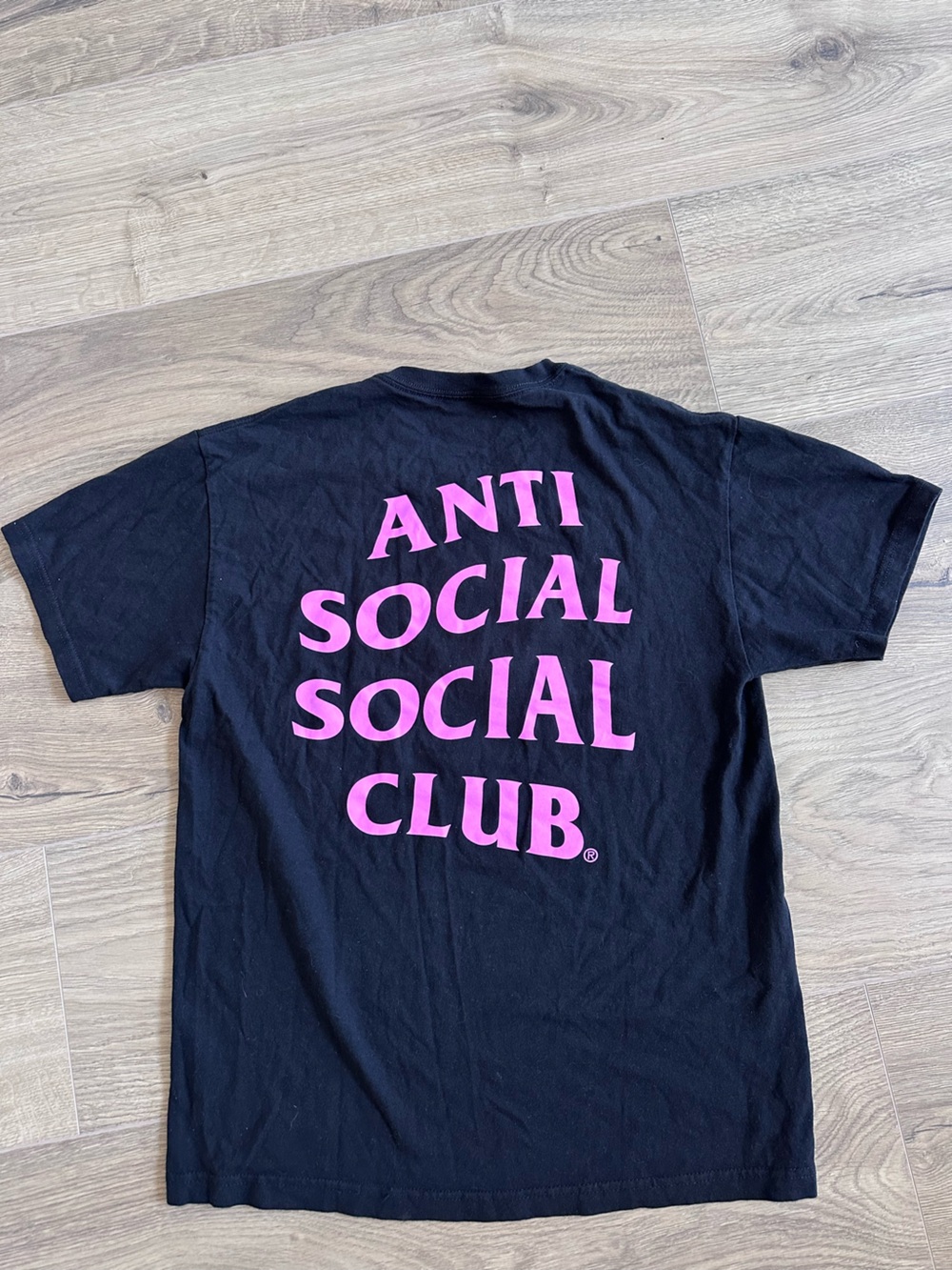 Anti Social Social Club Black T-Shirt with Bright Pink Logo Print